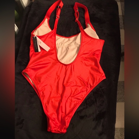NWT Victoria’s Secret Red Shine Straps Swimsuit, S - Picture 5 of 5